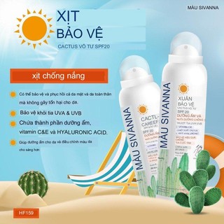 XỊT CHỐNG NẮNG SIVANNA COLOR 150ML THÁI LAN [mẫu mới]