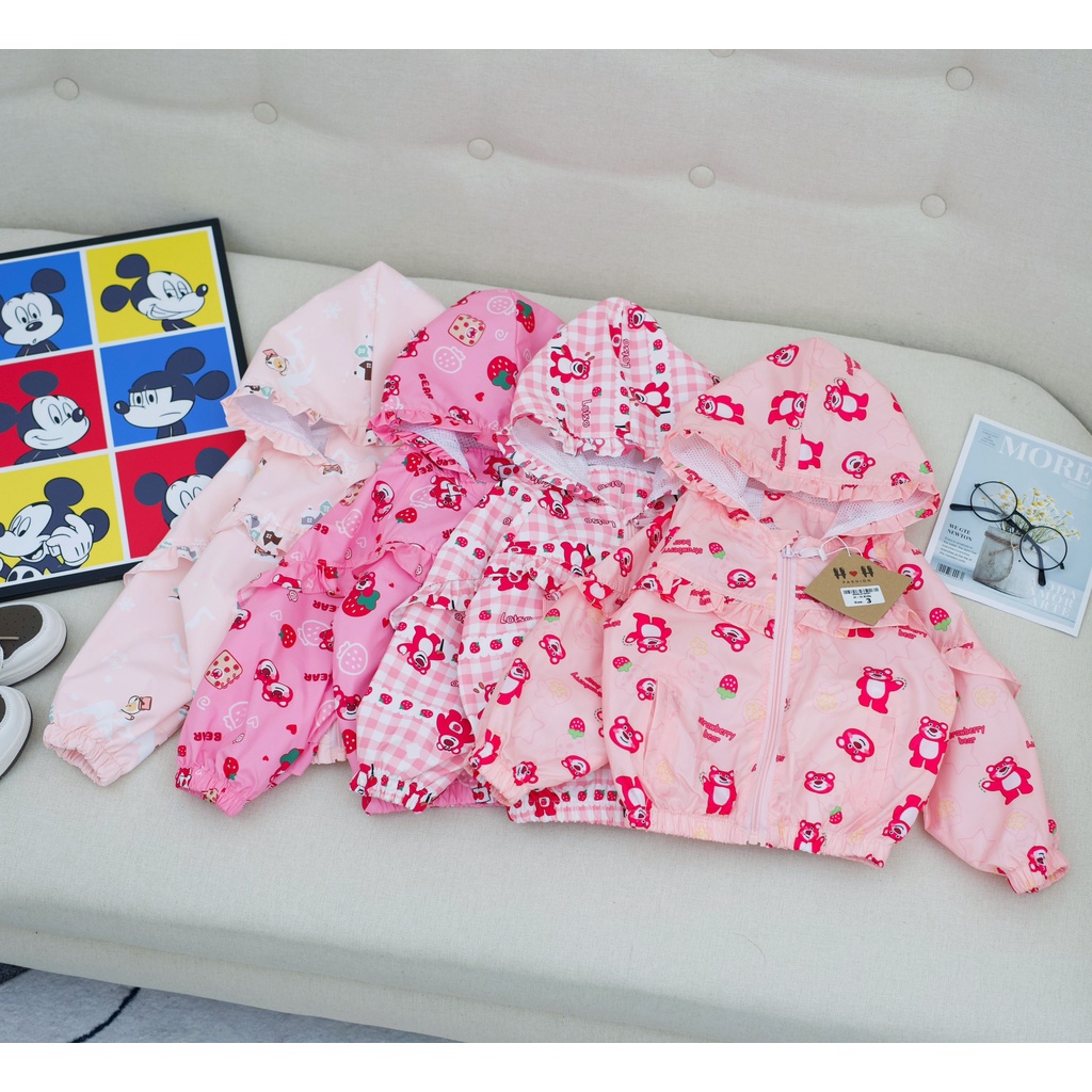 Áo gió mũ bé gái gâu dâu siêu HOT - AGMBG