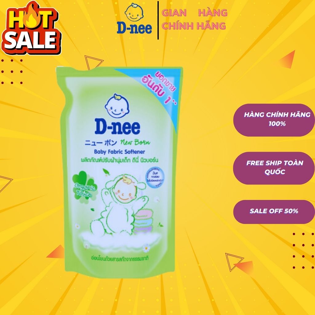 ComBo 3 Túi Nước Xả Làm Mềm Vải Cho Bé Dnee New Born 550ml