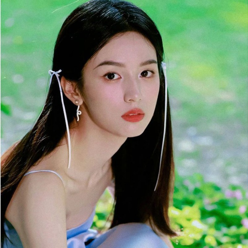 Set 2 Kẹp Tóc Nơ Ruy Băng Dài Vô Hình y2k Thời Trang Ngọt Ngào Cho Nữ