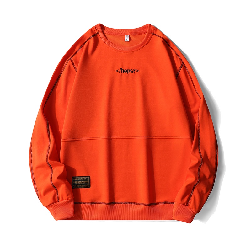 Áo sweater Mỏng Cổ Tròn Tay Dài Dáng Rộng Màu Trơn Thời Trang Mùa Thu Cho Nam