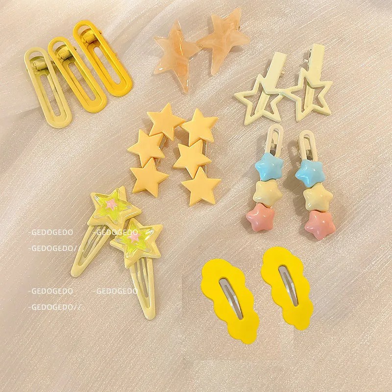 Set 15 kẹp tóc mái Kẹp Tóc Hình Ngôi Sao Tinh Tế Cho Bé Gái