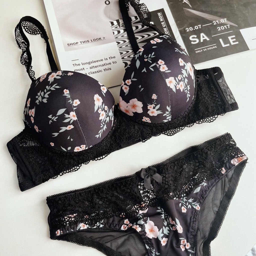 Áo Lót Nâng Ngực Họa Tiết Hoa Dễ Thương size 34-42
