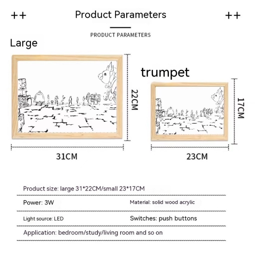Khung Ảnh Đèn led 3 Màu Hình anime jujutsu kaisen gojo satoru Để Bàn Trang Trí Phòng Ngủ