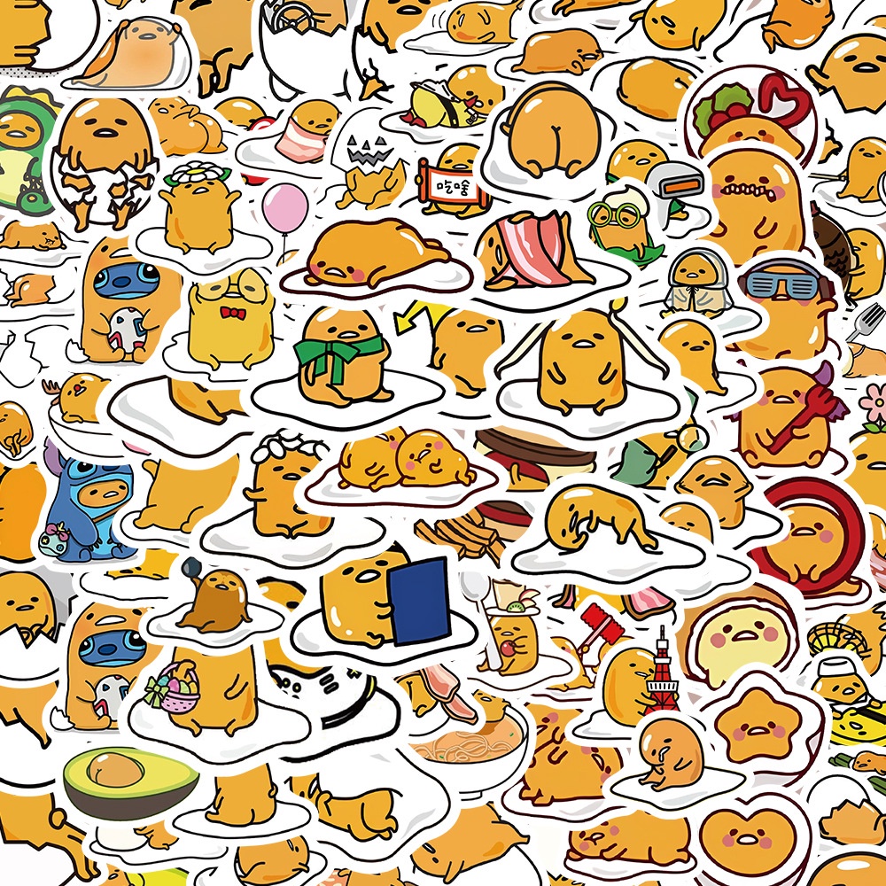 Bộ 100 Miếng Dán Chống Thấm Nước Họa Tiết Hoạt Hình Dễ Thương Dùng Trang Trí Nón Bảo Hiểm / Xe Đạp