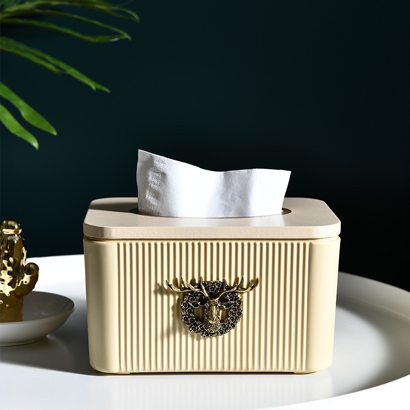 Hộp đựng giấy ăn trang trí đầu hươu phong cách Châu Âu