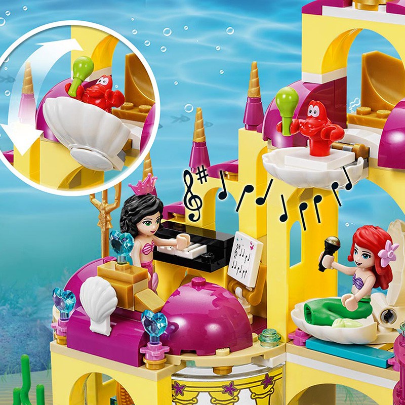 Lego Bạn Bè Tương Thích Công Chúa Frozen Elsa Lâu Đài Nàng Tiên Cá Ariel Xây Dựng Mô Hình Khối Cô Gái Đồ Chơi Trẻ