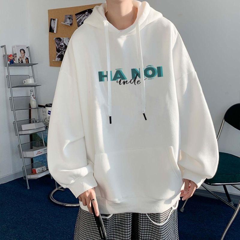 Áo Khoác Nỉ Hoodie HANOI 2 Màu ĐEN/TRẮNG Form Rộng Unisex Nam Nữ