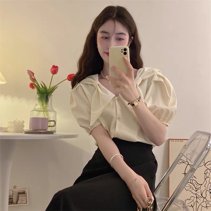 Áo sơ mi bigsize 60kg - 95kg kiểu nơ cổ dây lưng phù hợp mặc đi chơi du lịch