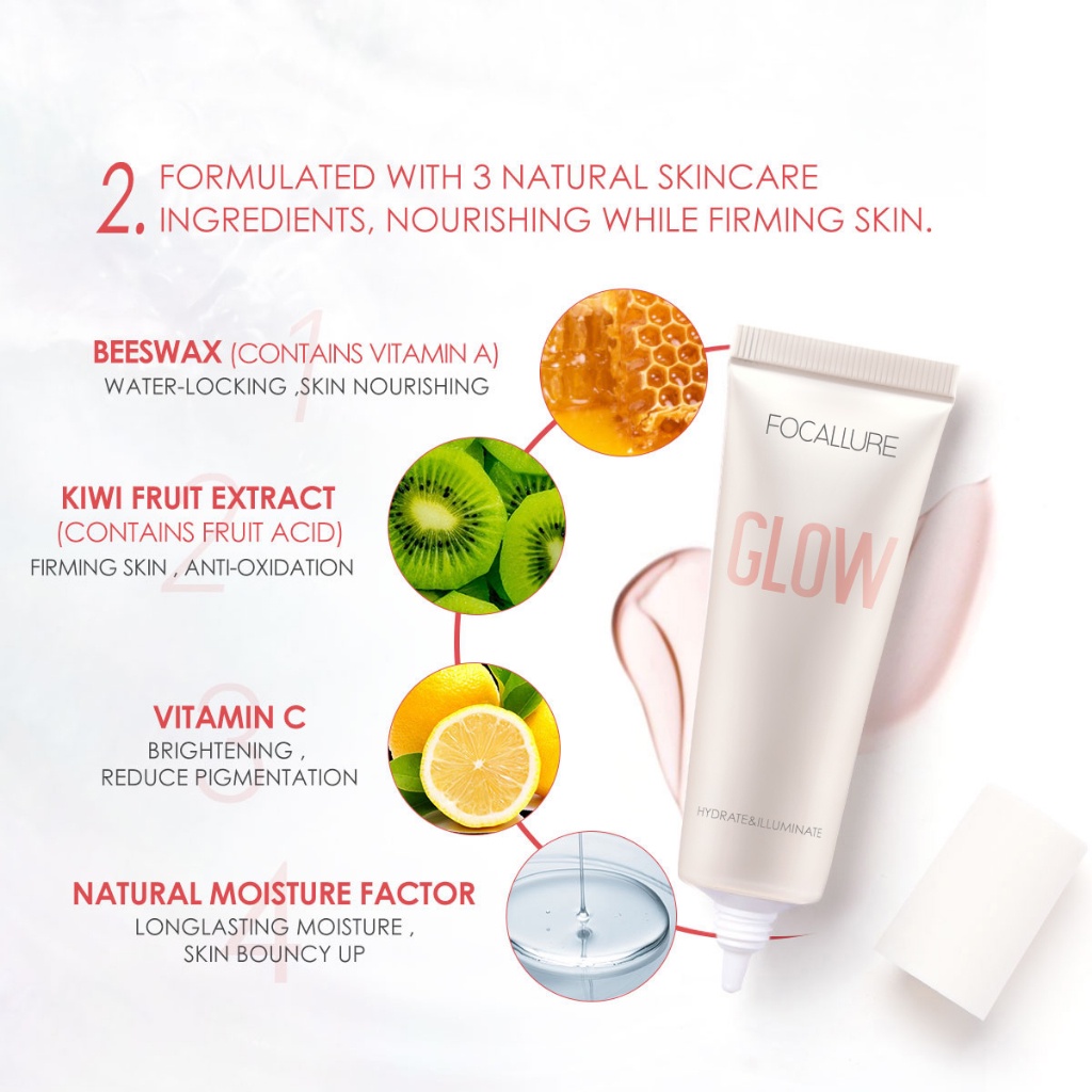 Kem lót FOCALLURE 25g trang điểm kiềm dầu nâng tông che lỗ chân lông làm mịn da FA138