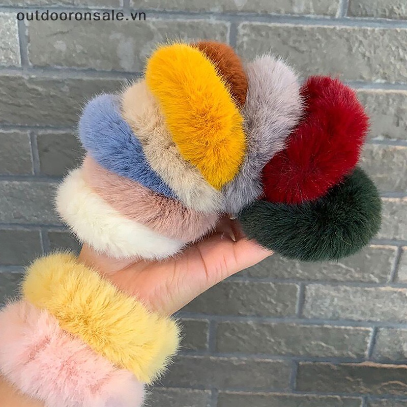 1 Dây Buộc Tóc Lông Nhung Mềm Mịn Co Giãn Thời Trang Thu Đông Cho Nữ