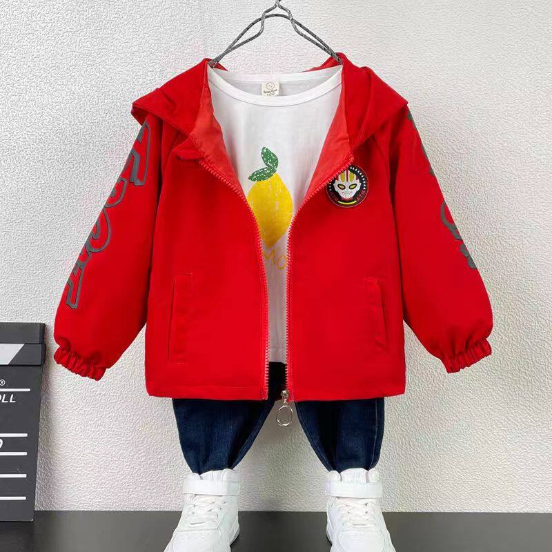 Áo Khoác hoodie Có Khóa Kéo In Hình spiderman / automan Hoạt Hình Đáng Yêu Cho Bé Trai 80-130 Tuổi