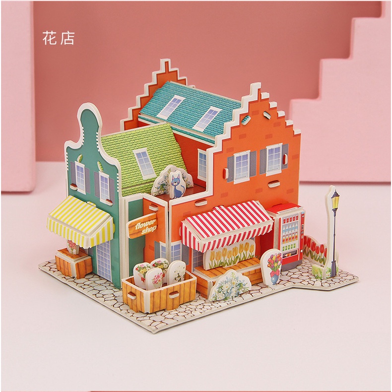 Mô Hình Ngôi Nhà Giấy 3d Ba Chiều diy Dành Cho Trẻ Em