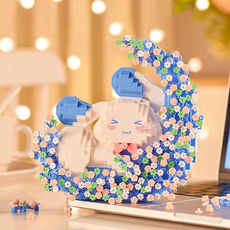 Bustling dream-like big-ear dog Disney Laurel dog building blocks assembled microparticle model building blocks ornaments for girls gift