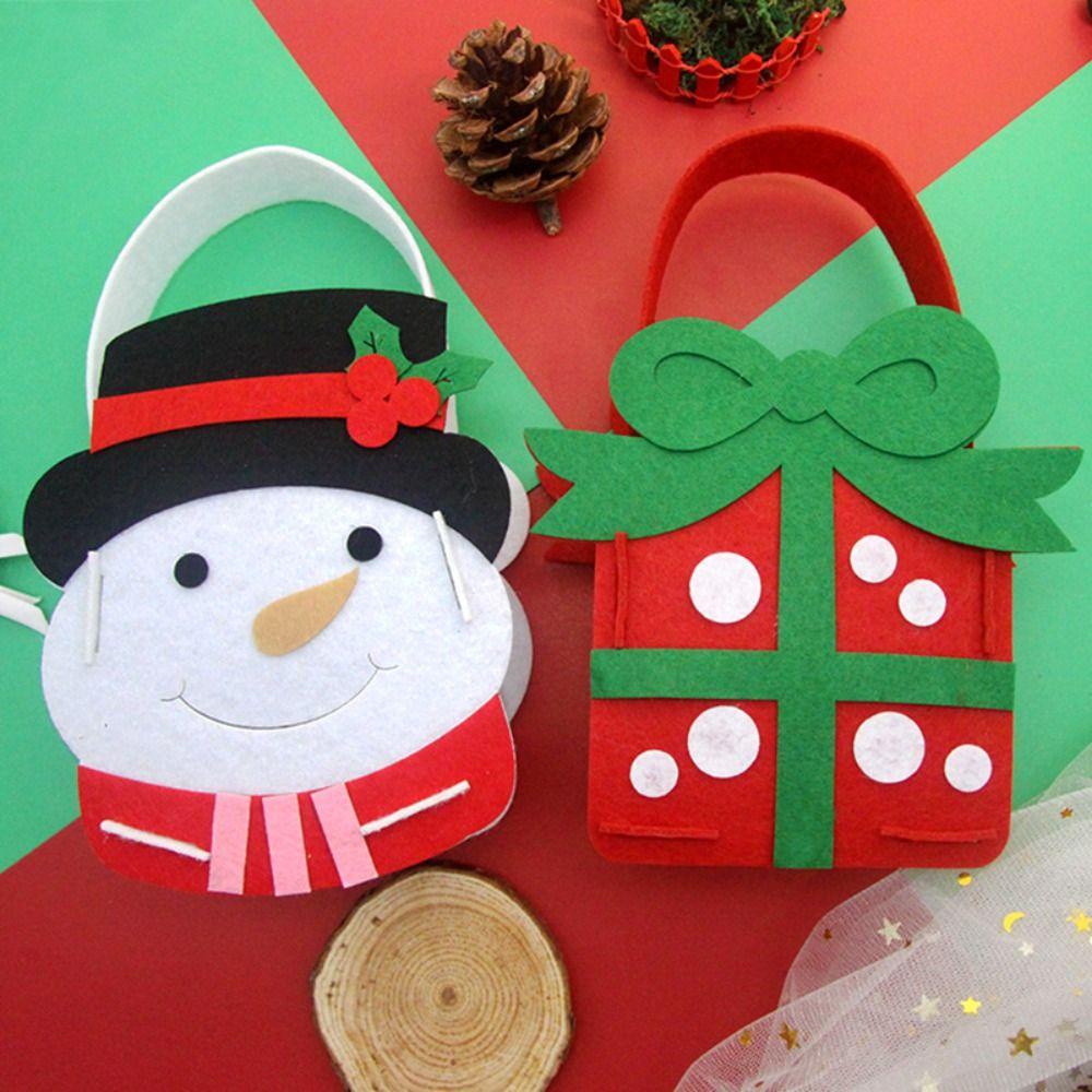 Dingyifeng Túi Đựng Kẹo Giáng Sinh diy Bằng Vải Không Dệt Hình Nai montessori snowman diy
