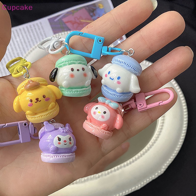 SANRIO  Móc Chìa Khóa Hình Bánh macaron Ngọt Ngào Dễ Thương Phong Cách Nhật Bản Dành Cho Học Sinh Nữ erw