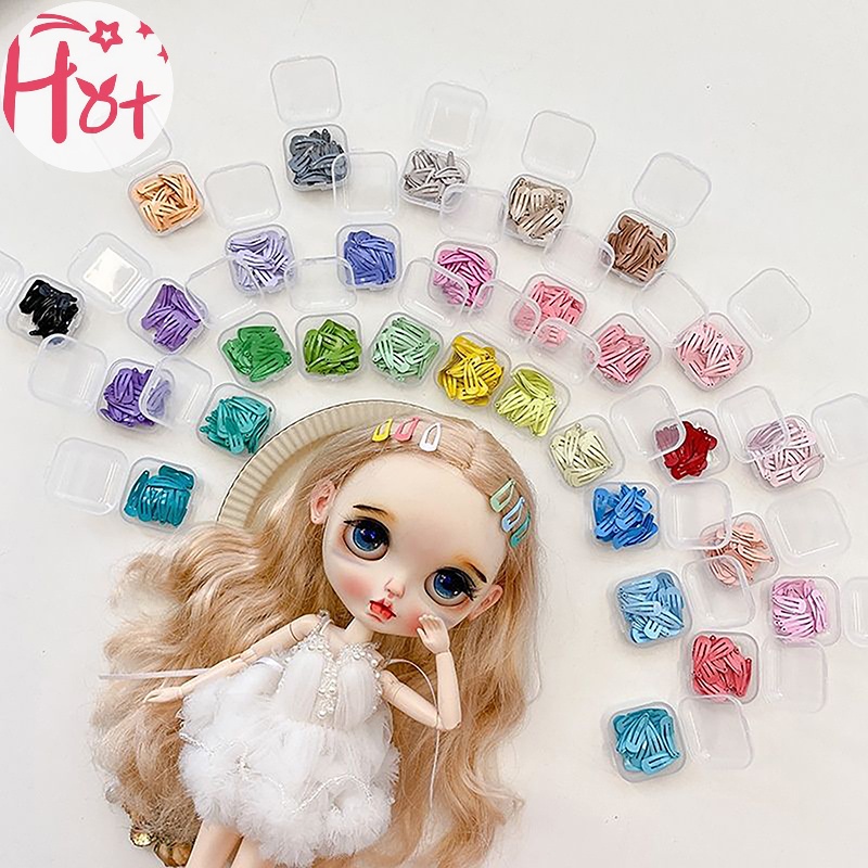 Jr Set 5 Kẹp Tóc Giả mini 2cm Cho Búp Bê bjd 1 / 6 1 / 12 ob11 vn