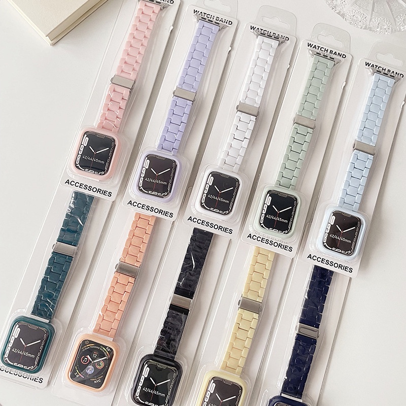 Dây Đeo Nhựa Màu Kẹo Cho Đồng Hồ Thông Minh iwatch 9 8 7 6 se 5 4 3 ultra 2 42mm 40mm 41mm 45mm 44mm 38mm