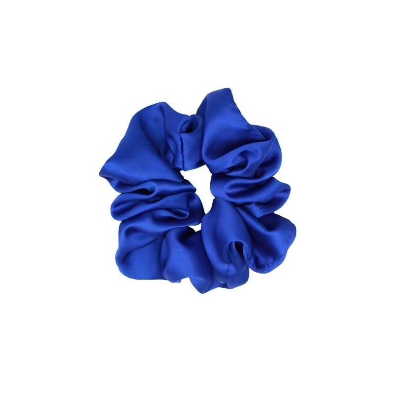 Klein Dây Buộc Tóc Vải satin Bóng Màu Xanh Dương Cỡ Lớn Thời Trang Cho Nữ