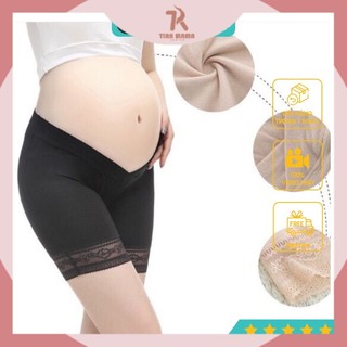 PTA1105 Quần mặc trong váy cạp chéo phối ren ống cho bà bầu