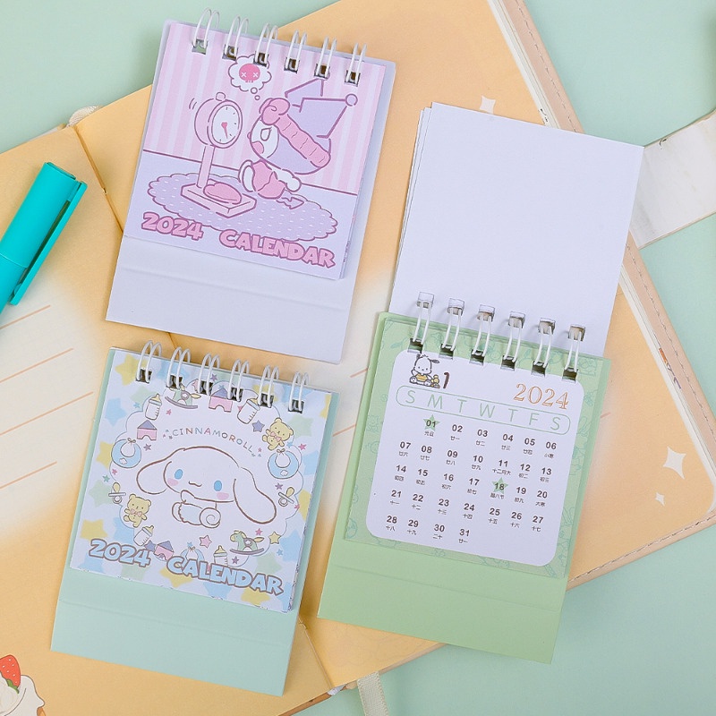 Lịch Để Bàn mini Họa Tiết Hoạt Hình Dễ Thương Dành Cho Học Sinh / Văn Phòng / Trường Học / 2024
