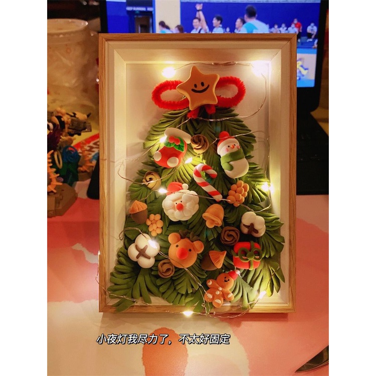 🎄Christmas Khung Ảnh Ba Chiều Bằng Đất Sét Hình Cây Thông Giáng Sinh Ba Chiều diy Sáng Tạo Làm Quà Tặng Giáng Sinh Trang Trí Nội