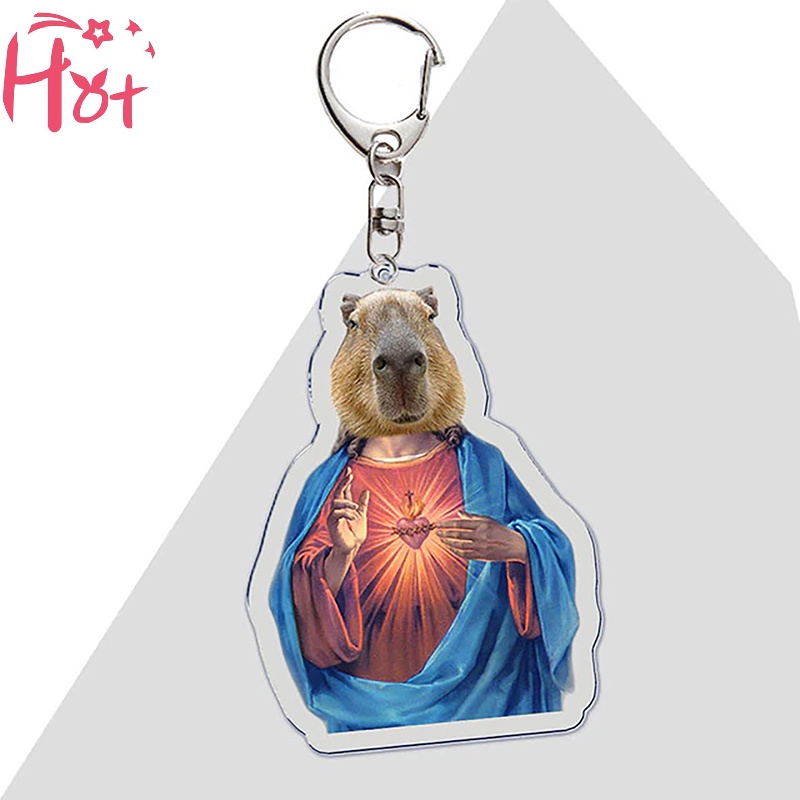Móc Chìa Khóa Bằng acrylic Hình capybara Hoạt Hình Dễ Thương Cho Nữ
