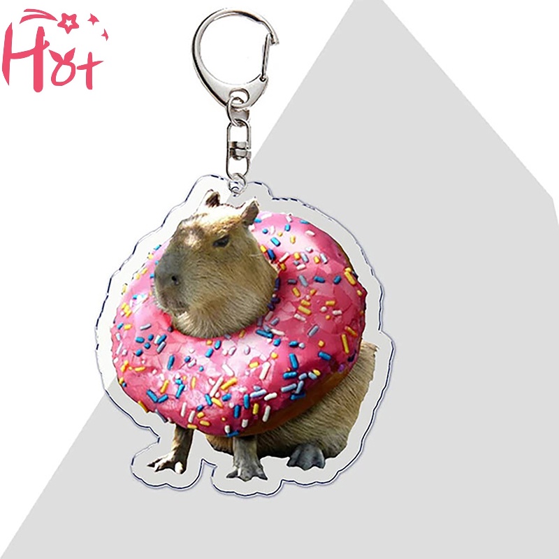 Móc Chìa Khóa Bằng acrylic Hình capybara Hoạt Hình Dễ Thương Cho Nữ