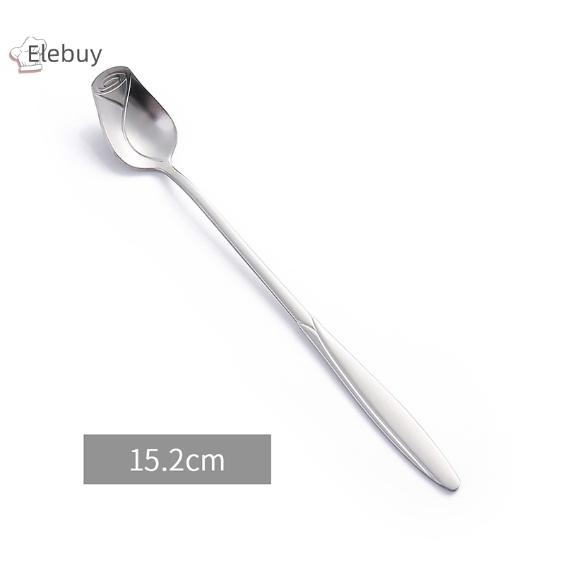 Muỗng Cà Phê Bằng Thép Không Gỉ Hình Hoa Hồng Dễ Thương