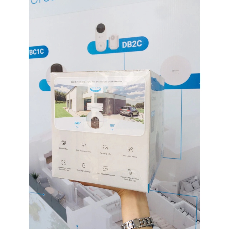 Camera Wifi EZVIZ H8 Pro 3K 5MP Siêu Nét - Xoay 360 Độ Ngoài Trời, Đàm thoại 2 Chiều - Hàng Chính Hãng