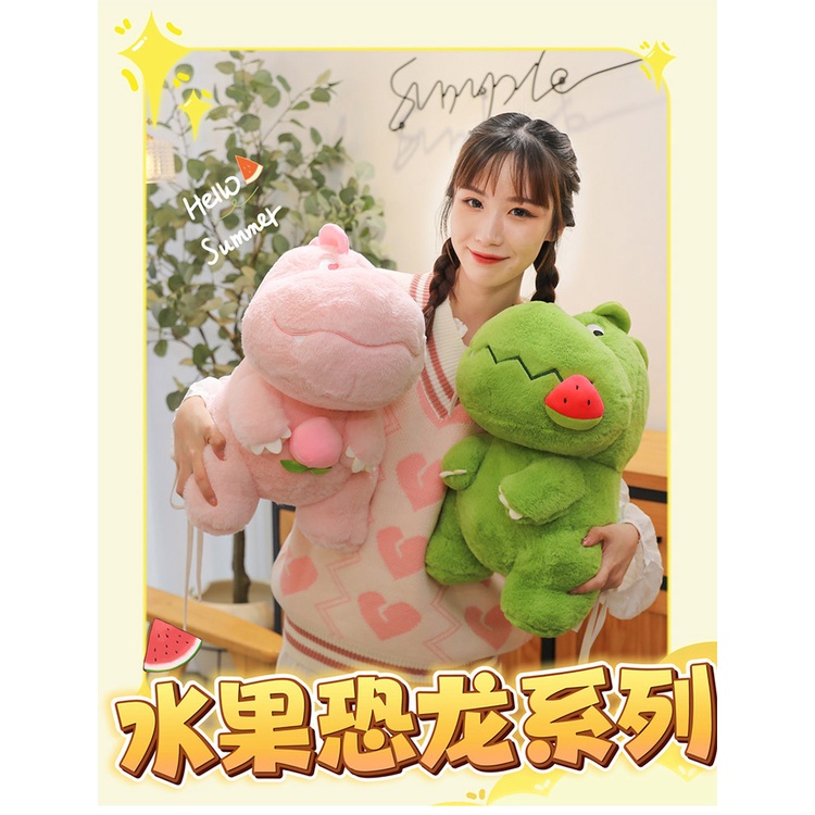 Mới Thú Nhồi Bông Hình Khủng Long Ăn Thịt Dưa Hấu Dễ Thương
