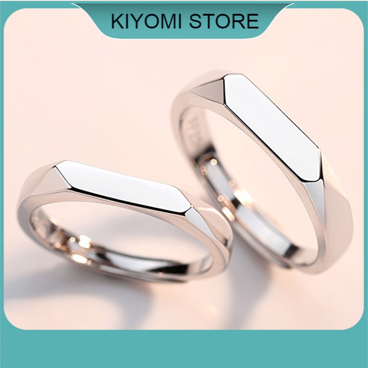 Nhẫn đôi nhẫn cặp nam nữ khắc tên theo yêu cầu freesize không gỉ không phai màu