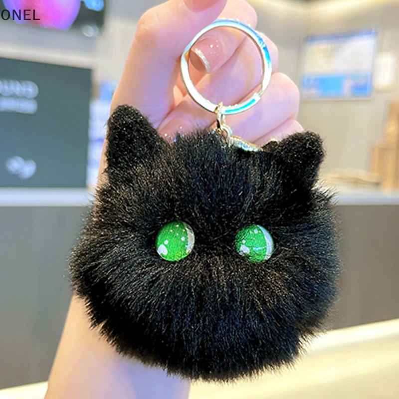 Móc Khóa Banh Lông Xù Hình Mèo Má Hồng onel Đáng Yêu Dành Cho Làm Quà Sinh Nhật vn