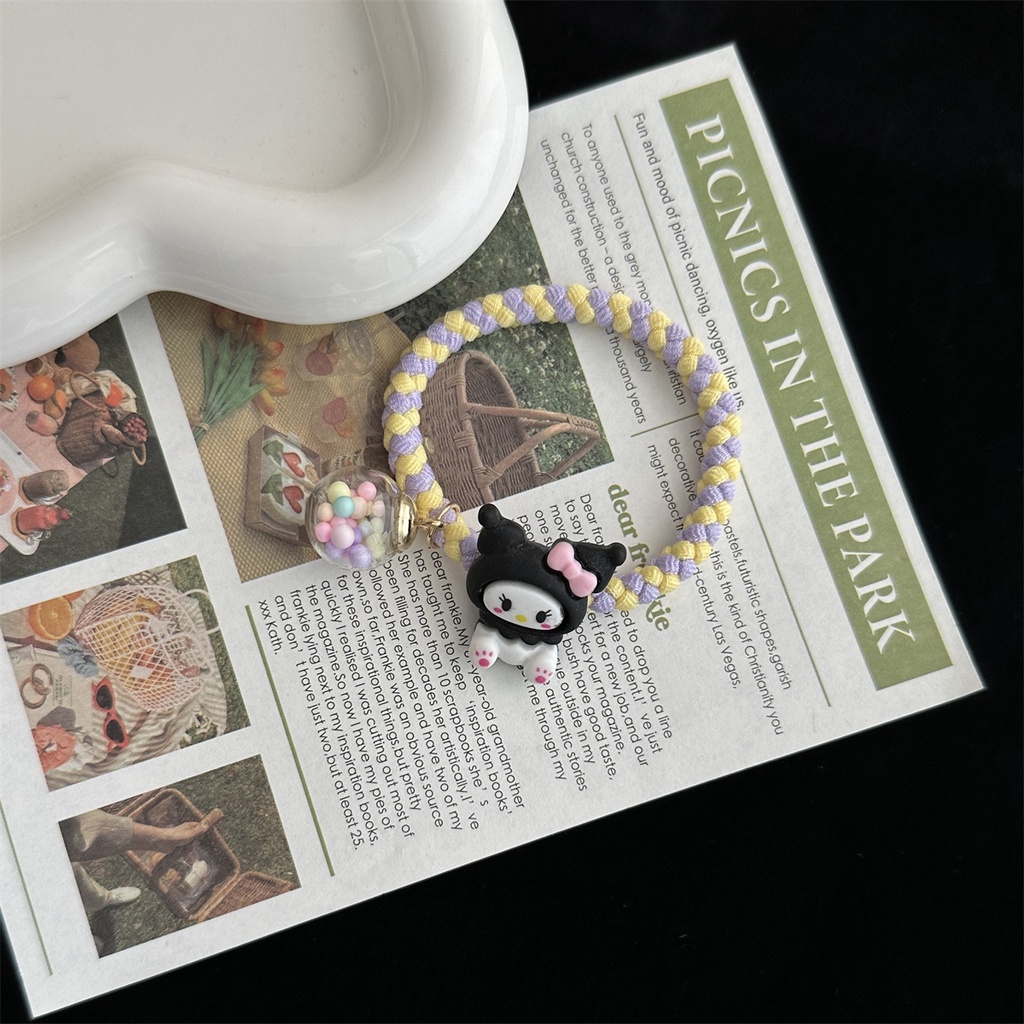 Sanrio Dây Cột Tóc Co Giãn Hình kuromi Hoạt Hình Ngọt Ngào Cho Nữ