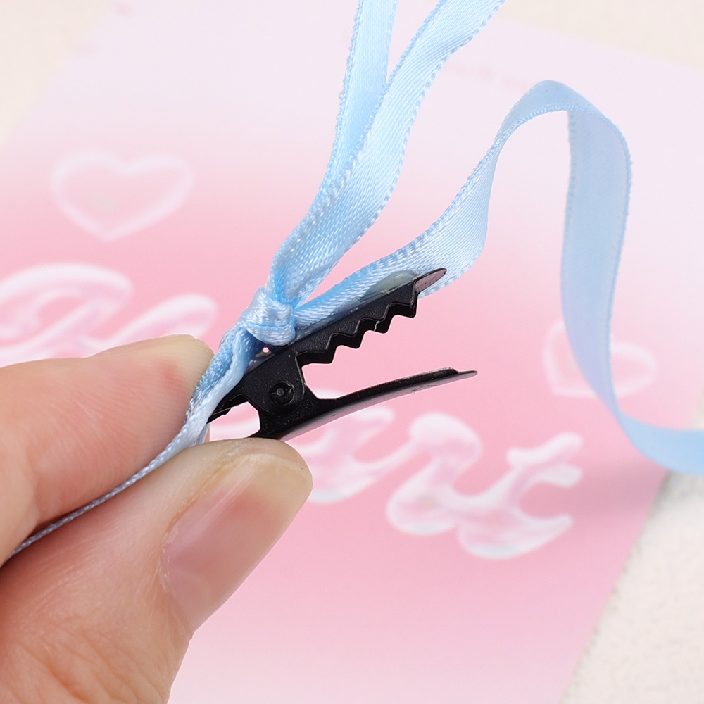 Kẹp Tóc Nơ Ruy Băng Dài Màu Kẹo Ngọt Thời Trang Cho Bé Gái