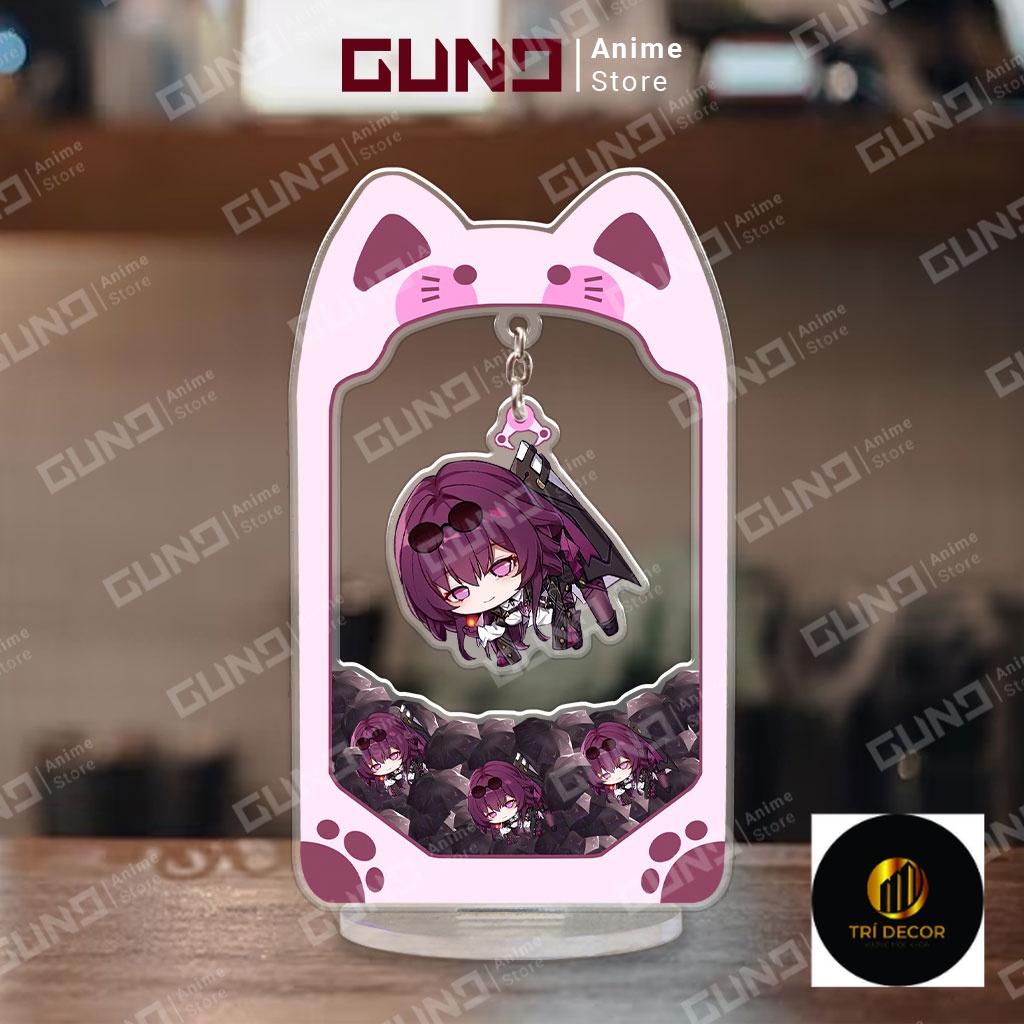 Mô hình standee Honkai Star Rail Gắp thú bông Nhựa Mica chibi cute dễ thương Gund decor trang trí bàn học bàn làm việc