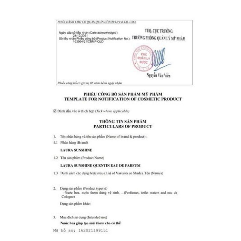 Nước hoa nam Laura Paris #5 Quentin 100ml _Nhật Kim Anh