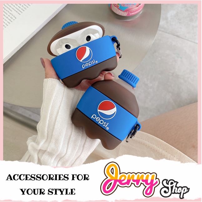 Vỏ Đựng Ốp Case Bảo Vệ Tai Nghe Không Dây Bluetooth Mẫu Pepsi airpod 1 2 3 Pro - Jerry Shop