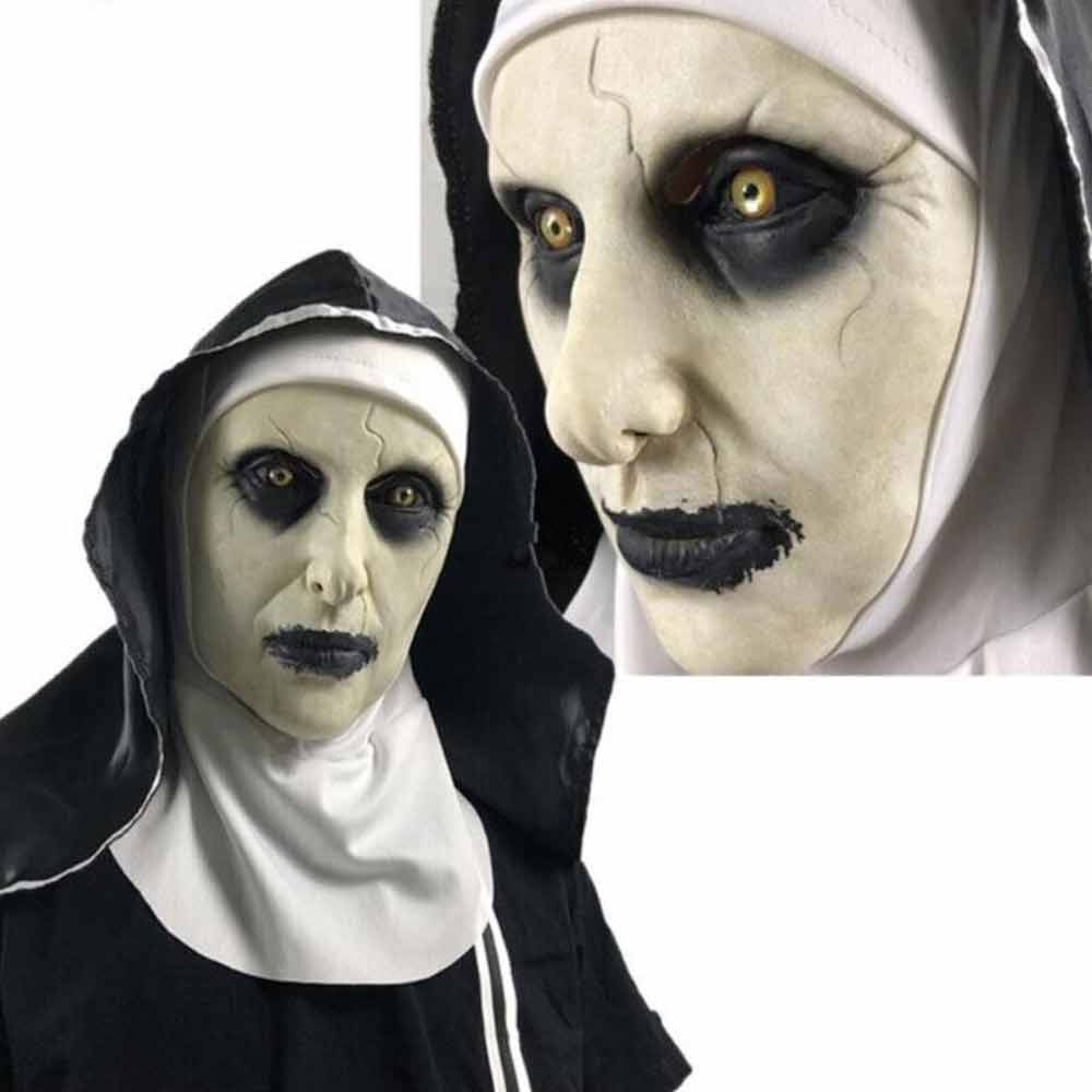 The Horror Scary Nun Latex Mask w/Headscarf Valak Cosplay for Halloween Costume HOT