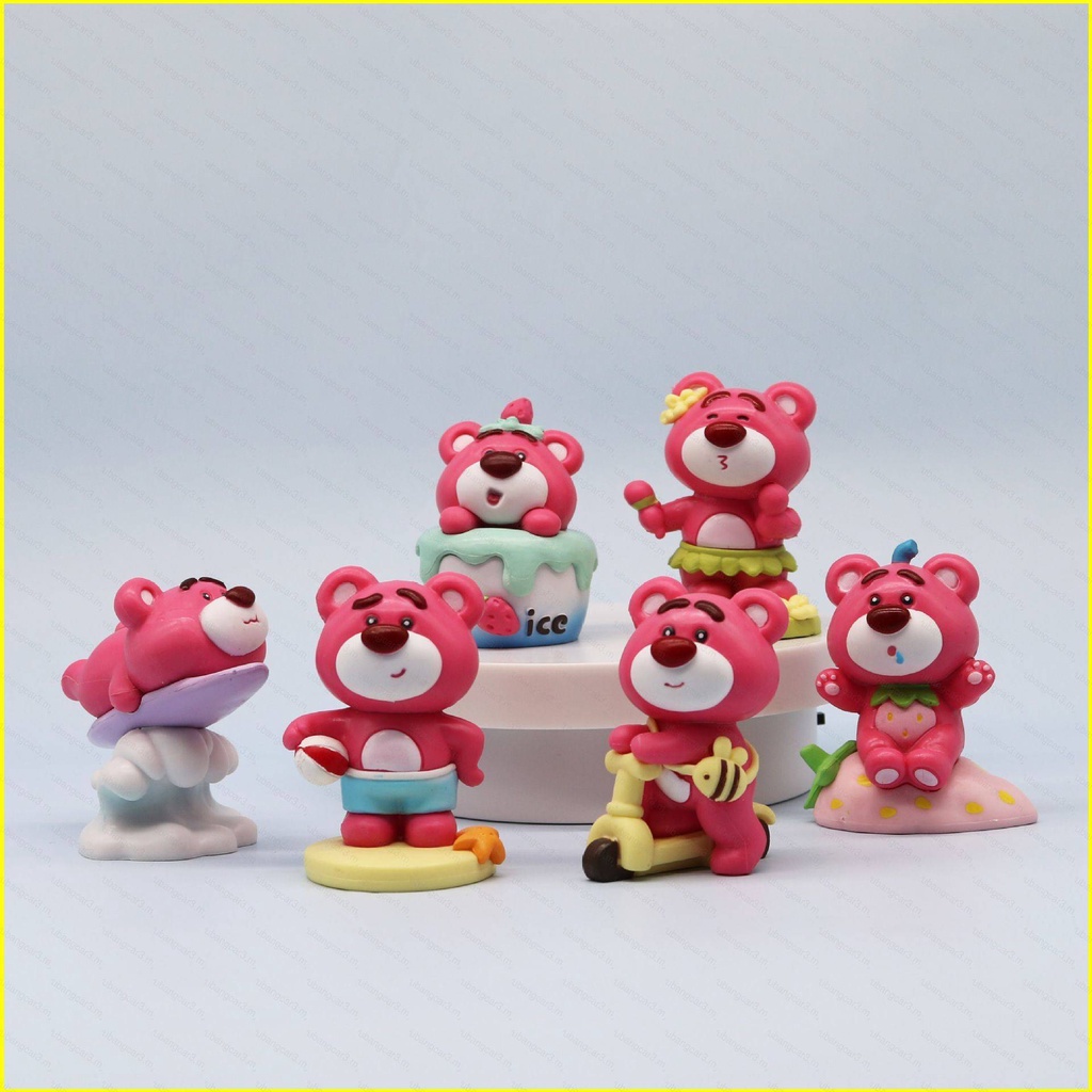 Mới Set 6 Đồ trang trí Gấu Và Dâu Tây Đáng Yêu Cho Bé