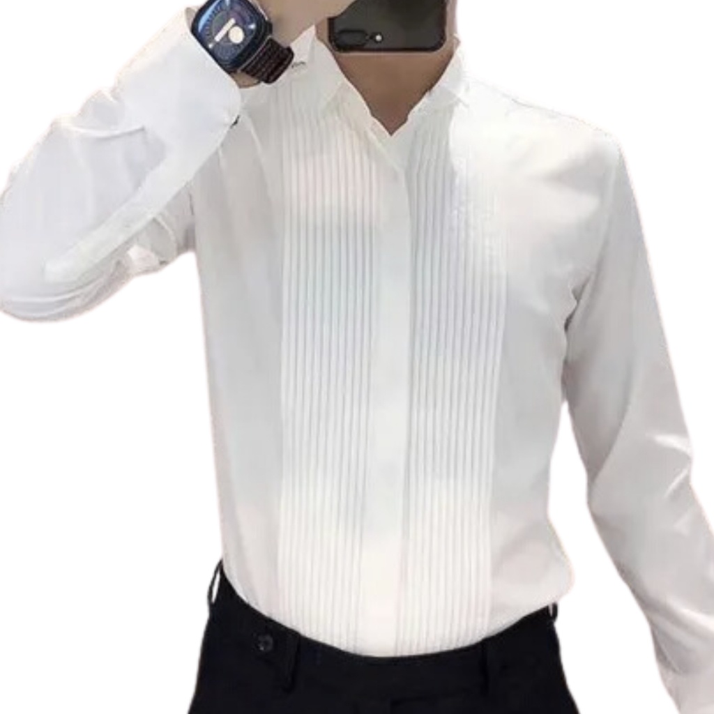 Áo Sơ Mi Trắng Nam TUTO5 Menswear SM05 – Sơ Mi Xếp Ly Gấp Hộp Sơ Mi Công Sở ,Sơ Mi Cho Chú Rể Cao Cấp