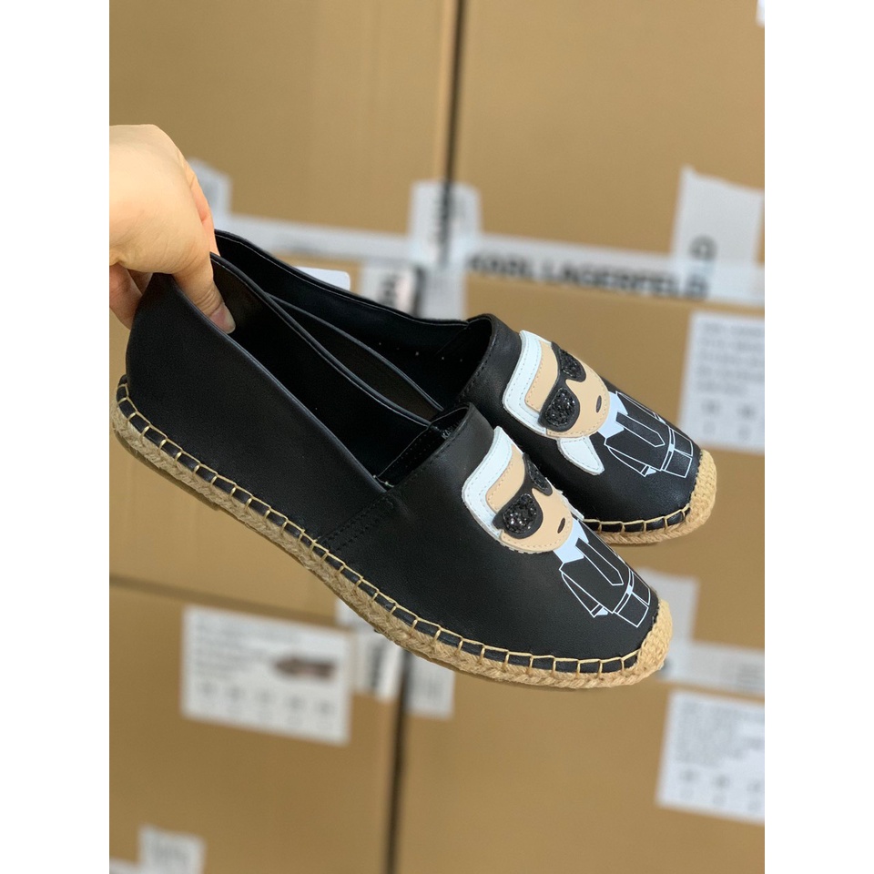 Giày bệt KARL đế cói, họa tiết