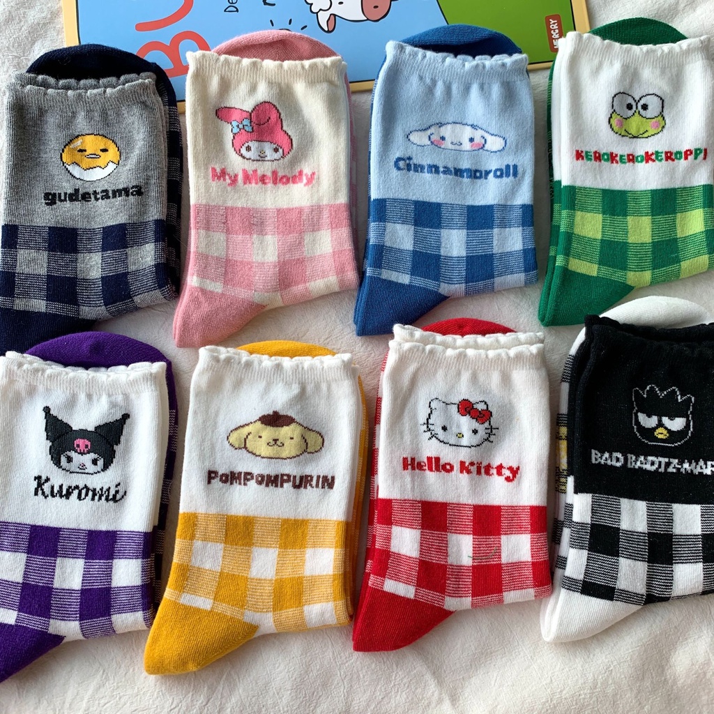 Sock sanrio kuromi melody cinnamoroll Ca Rô Vớ