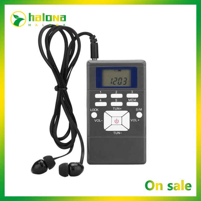 Radio Kỹ Thuật Số Bỏ Túi halo fm Có Màn Hình lcd Hiển Thị Pin Và Bán Dẫn