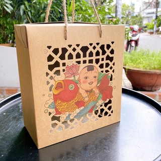 New - túi xách đựng quà kraf đông hồ - benbo mart