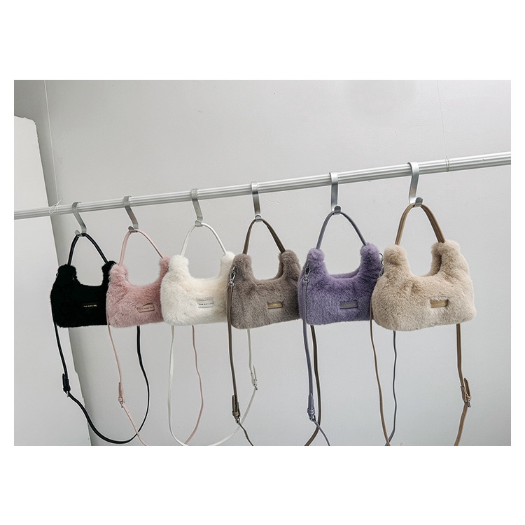 Túi Xách Đeo Vai Phủ Bông Thời Trang Thu Đông Đơn Giản Hàng Mới 2023