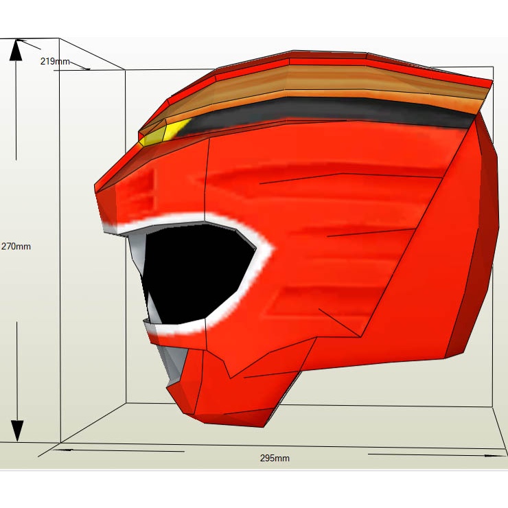 Mô hình giấy Super Sentai Mũ gao đỏ  Gaored Helmet