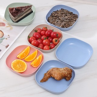 Set 8 Đĩa Lúa Mạch Vuông (4 Đĩa Sâu, 4 Đĩa Nông)