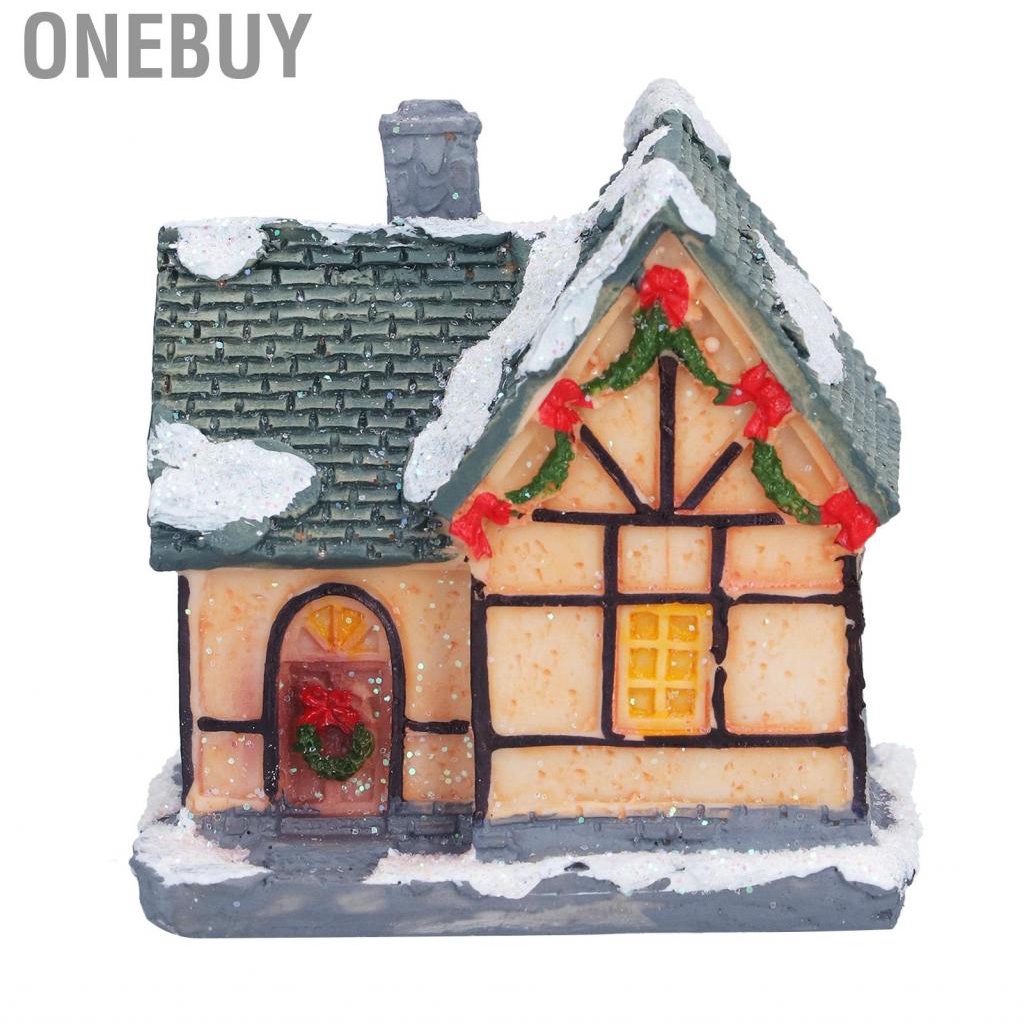 Onebuy Entatial Christmas Village Set Houses Holiday Ornament Resin
