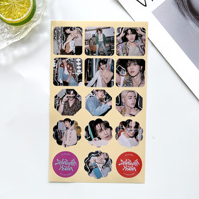 Sticker Dán Trang Trí Sổ Tay Hình Nhóm Nhạc Seventeen